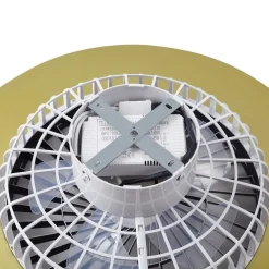 Lindby LED-loftventilator Teleo, messing, DC, støjsvag, Tuya