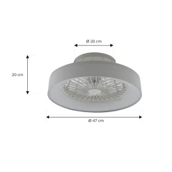 Lindby LED-loftventilator Mace, hvid, støjsvag, CCT
