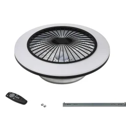 LED-loftventilator Mamuti, sort, støjsvag, Ø 55 cm^Lindby Discount