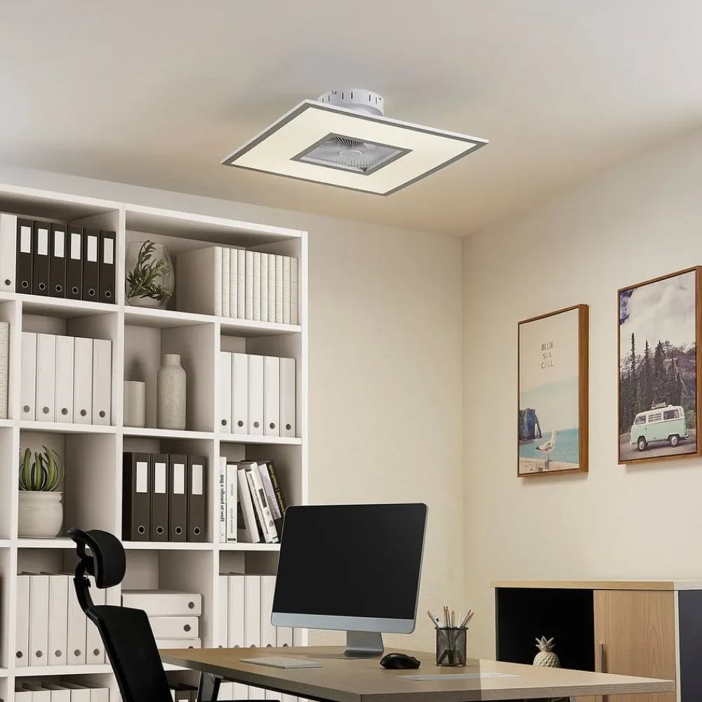 Lindby Loftventilatorer>LED-loftventilator Romea, kantet, DC, støjsvag, 60 cm