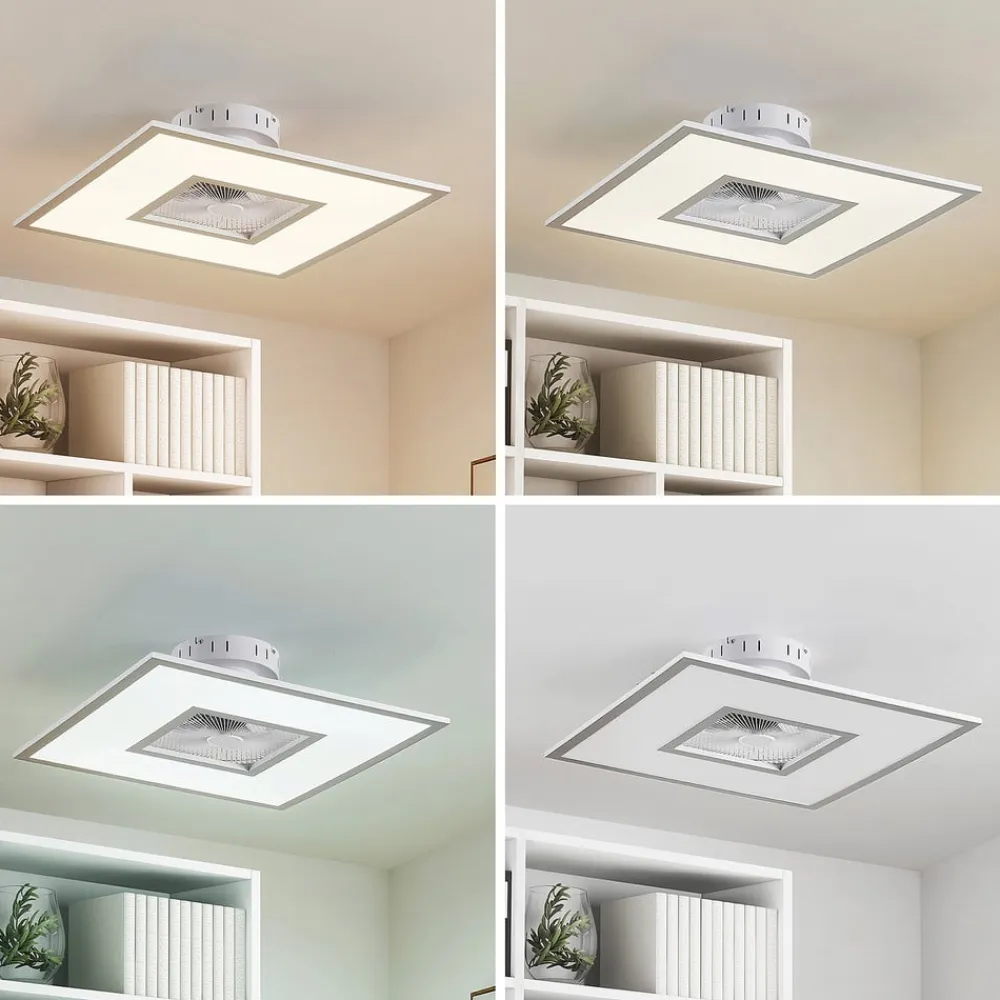 Lindby Loftventilatorer>LED-loftventilator Romea, kantet, DC, støjsvag, 60 cm