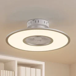 LED-loftventilator Romea, rund, DC, støjsvag, 60 cm^Lindby Best