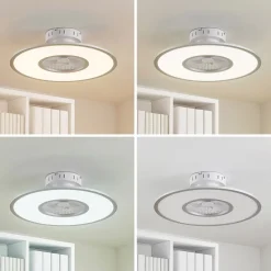 LED-loftventilator Romea, rund, DC, støjsvag, 60 cm^Lindby Best