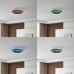 LED-loftventilator Teleo, Ø48 cm, sort, DC, Tuya^Lindby Outlet