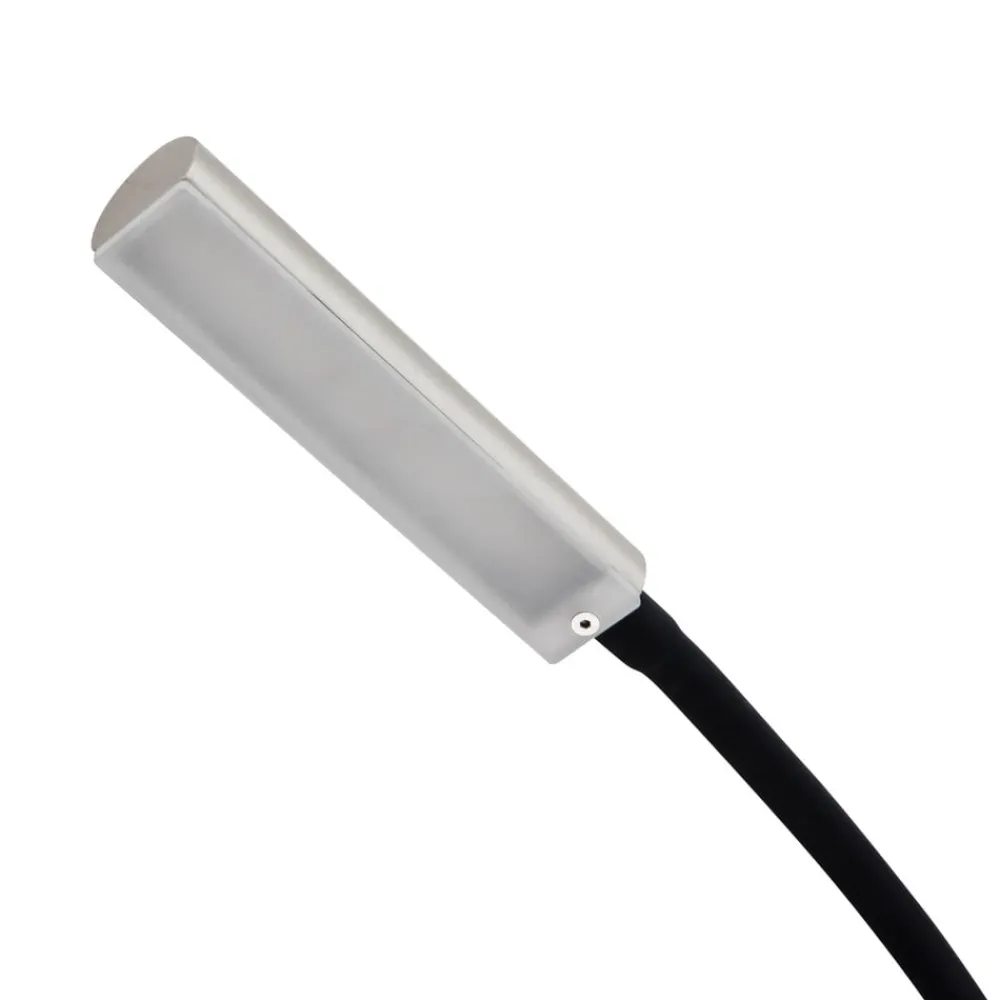 LED-læselampe Flexola, nikkel, kantet, metal, stik^Lindby Hot