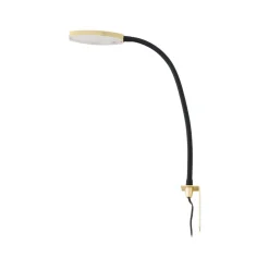 LED-læselampe Flexola, guld, rund, metal, stik^Lindby New