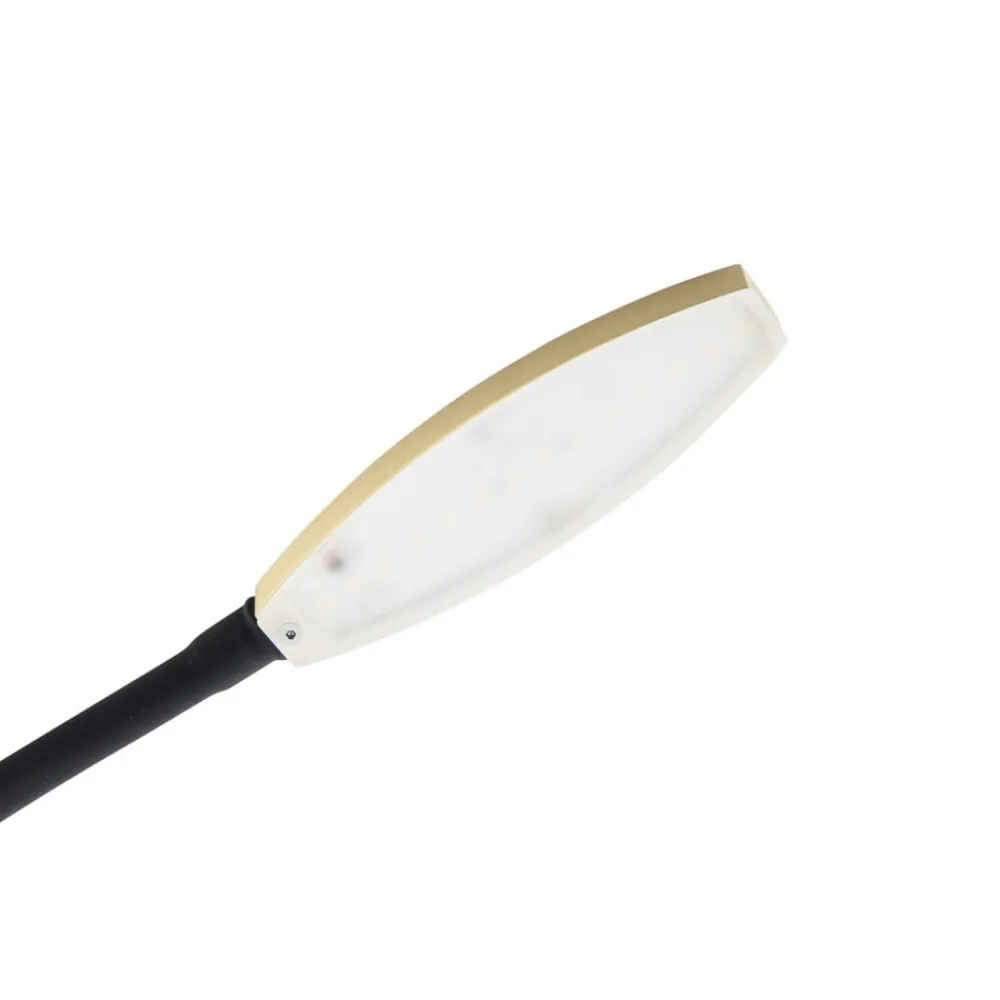 LED-læselampe Flexola, guld, rund, metal, stik^Lindby New