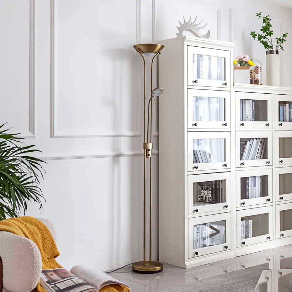 Lindby LED-læselampe Josefin, bronze, læselampe, dæmpbar