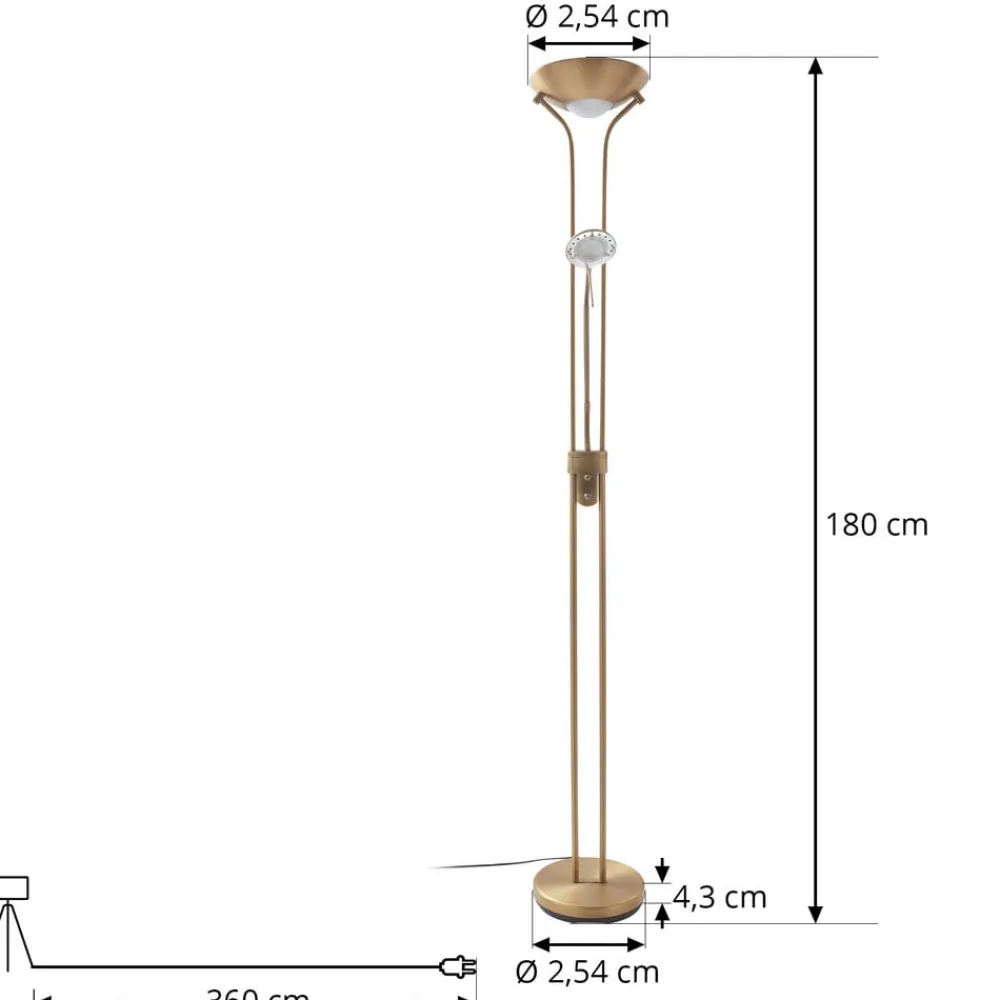 Lindby LED-læselampe Josefin, bronze, læselampe, dæmpbar