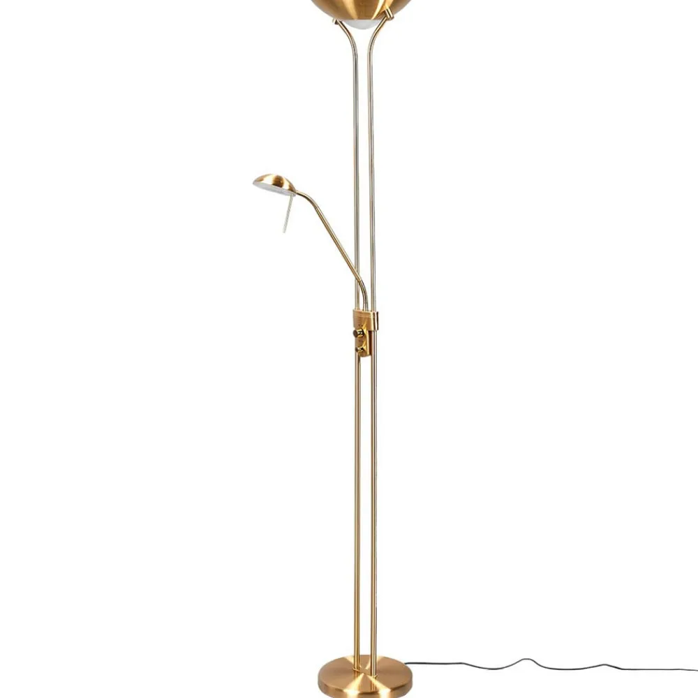 Lindby Gulvlamper|Gulvlamper>LED-læselampe Josefin, messing, læselampe, dæmpbar