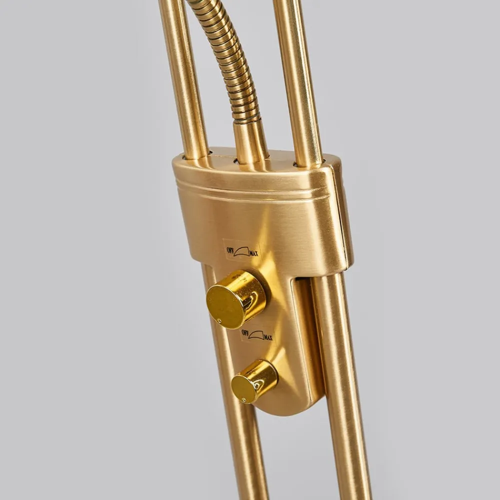 Lindby Gulvlamper|Gulvlamper>LED-læselampe Josefin, messing, læselampe, dæmpbar