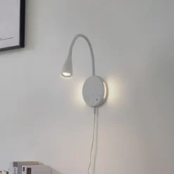 Lindby Væglamper|Væglamper>LED-læselampe Zayna, hvid, CCT, USB, dæmpbar, timer