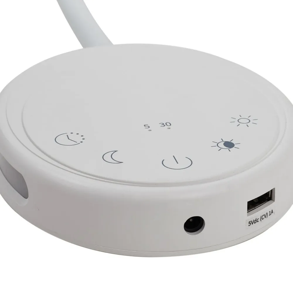 Lindby Væglamper|Væglamper>LED-læselampe Zayna, hvid, CCT, USB, dæmpbar, timer