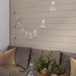 LED-lyskæde Lampini, 200 cm, sort, IP44^Lindby Discount