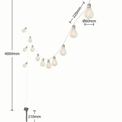 LED-lyskæde Lampini, 200 cm, sort, IP44^Lindby Discount