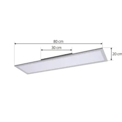 Lindby LED-panel Enhife, hvid, 80 x 20 cm, metal, 4.000 K