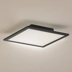 Lindby LED-panel Enhife, sort, 30 x 30 cm, metal, 4.000K