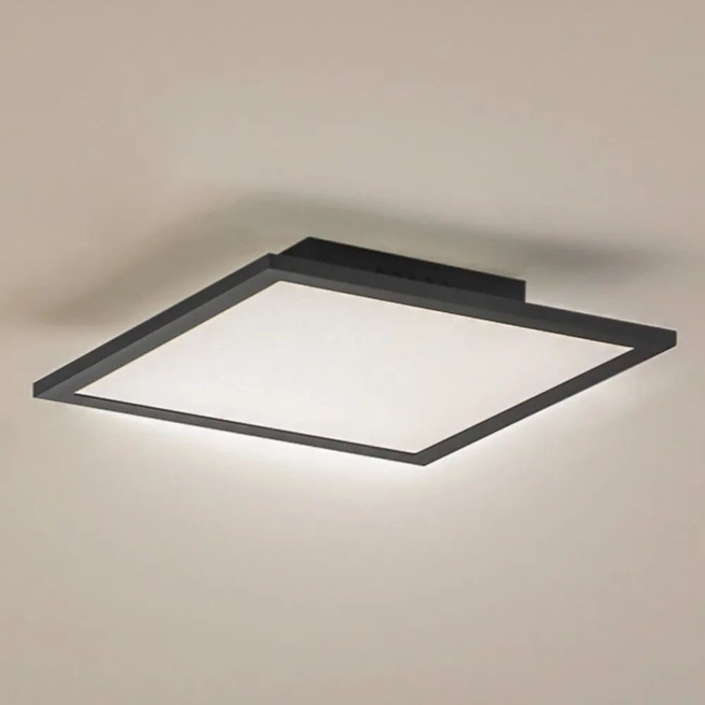 Lindby LED-panel Enhife, sort, 30 x 30 cm, metal, 4.000K