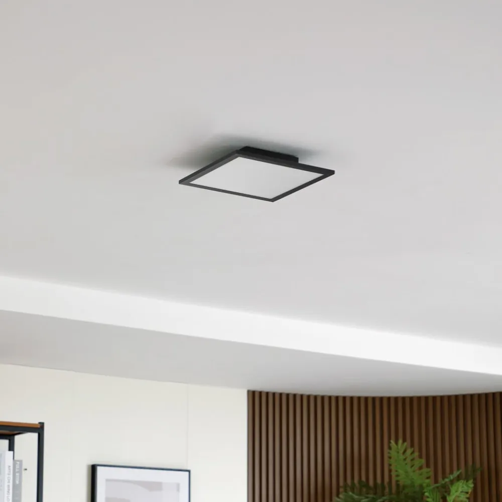 Lindby LED-panel Enhife, sort, 30 x 30 cm, metal, 4.000K