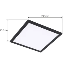 Lindby LED-panel Enhife, sort, 30 x 30 cm, metal, 4.000K