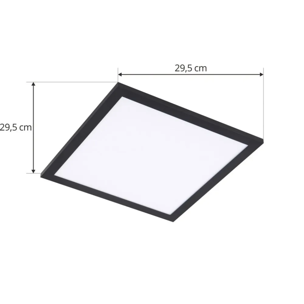 Lindby LED-panel Enhife, sort, 30 x 30 cm, metal, 4.000K