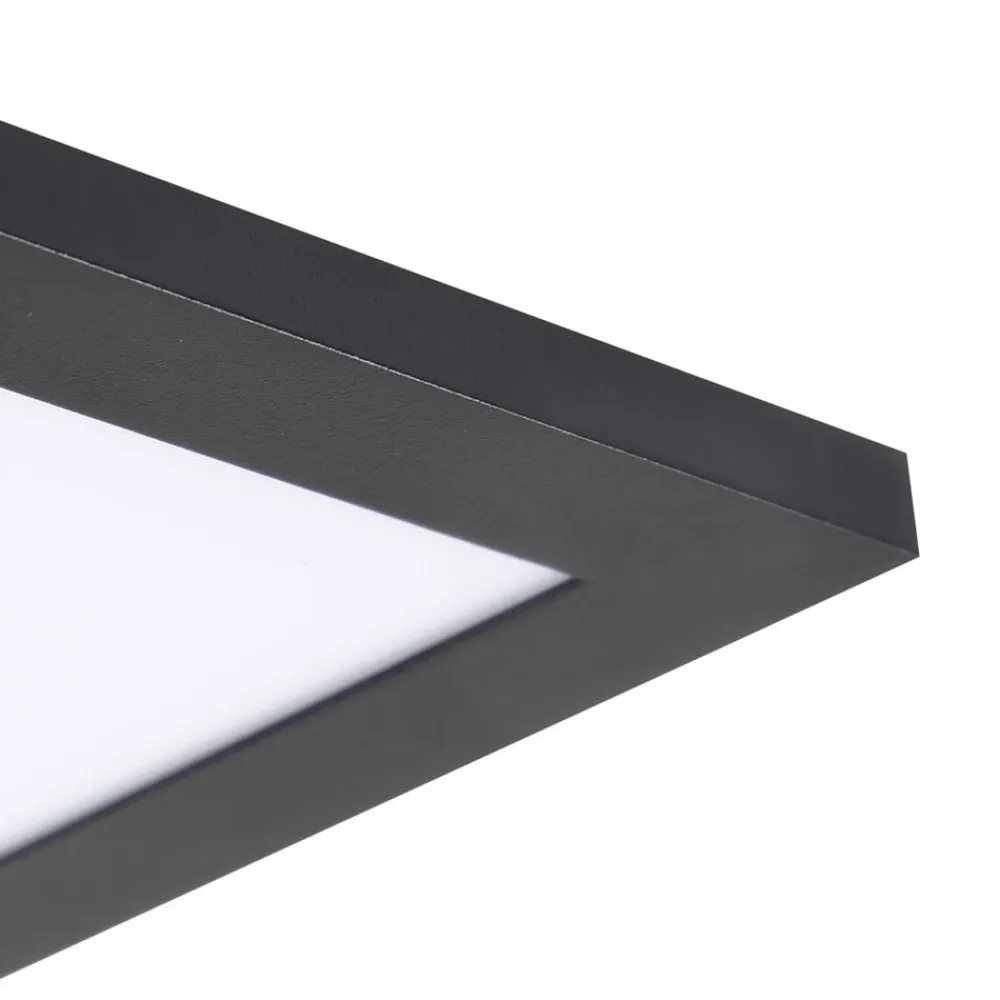 Lindby LED-panel Enhife, sort, 30 x 30 cm, metal, 4.000K