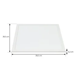 Lindby LED-panel Enja, hvid, aluminium, 39,5 cm x 39,5 cm