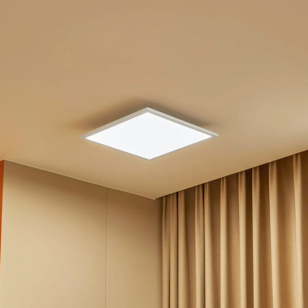 Lindby Arbejdsrum/Kontor>LED-panel Lamin, hvid, 40 cm, CCT, dæmpbar, fjernbetjening