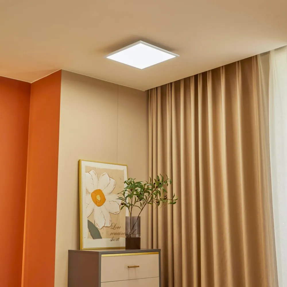 Lindby Arbejdsrum/Kontor>LED-panel Lamin, hvid, 40 cm, CCT, dæmpbar, fjernbetjening