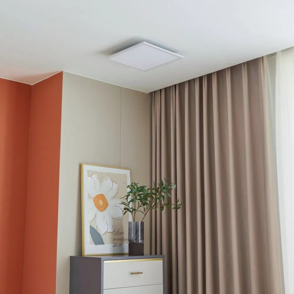 Lindby Arbejdsrum/Kontor>LED-panel Lamin, hvid, 40 cm, CCT, dæmpbar, fjernbetjening