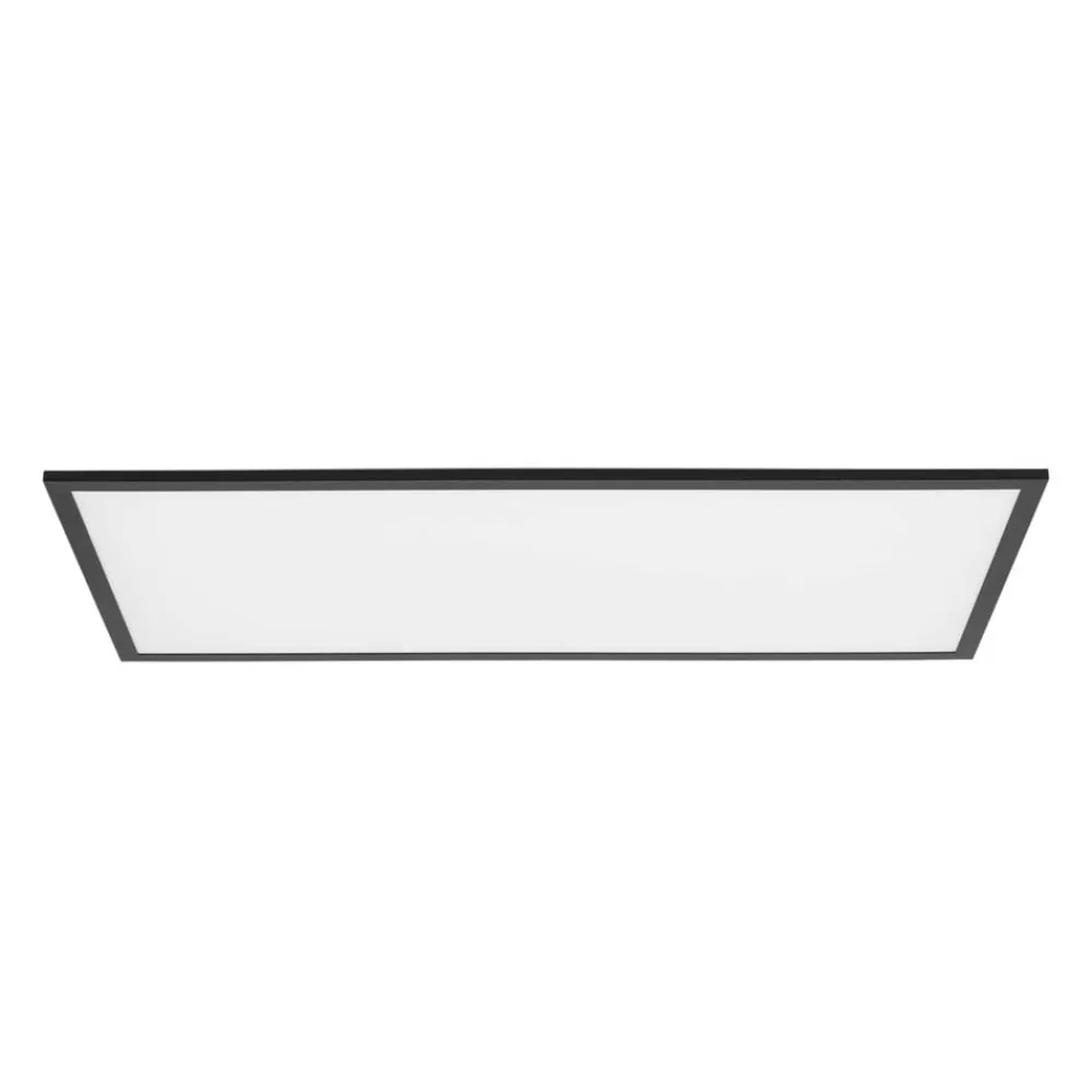 Lindby Arbejdsrum/Kontor>LED-panel Lamin, sort, 80 cm, CCT, dæmpbar, fjernbetjening