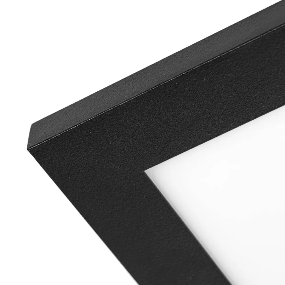 Lindby Arbejdsrum/Kontor>LED-panel Lamin, sort, 80 cm, CCT, dæmpbar, fjernbetjening