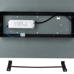 Lindby LED-panel Lamin, sort, 120 cm, CCT, dæmpbar, fjernbetjening