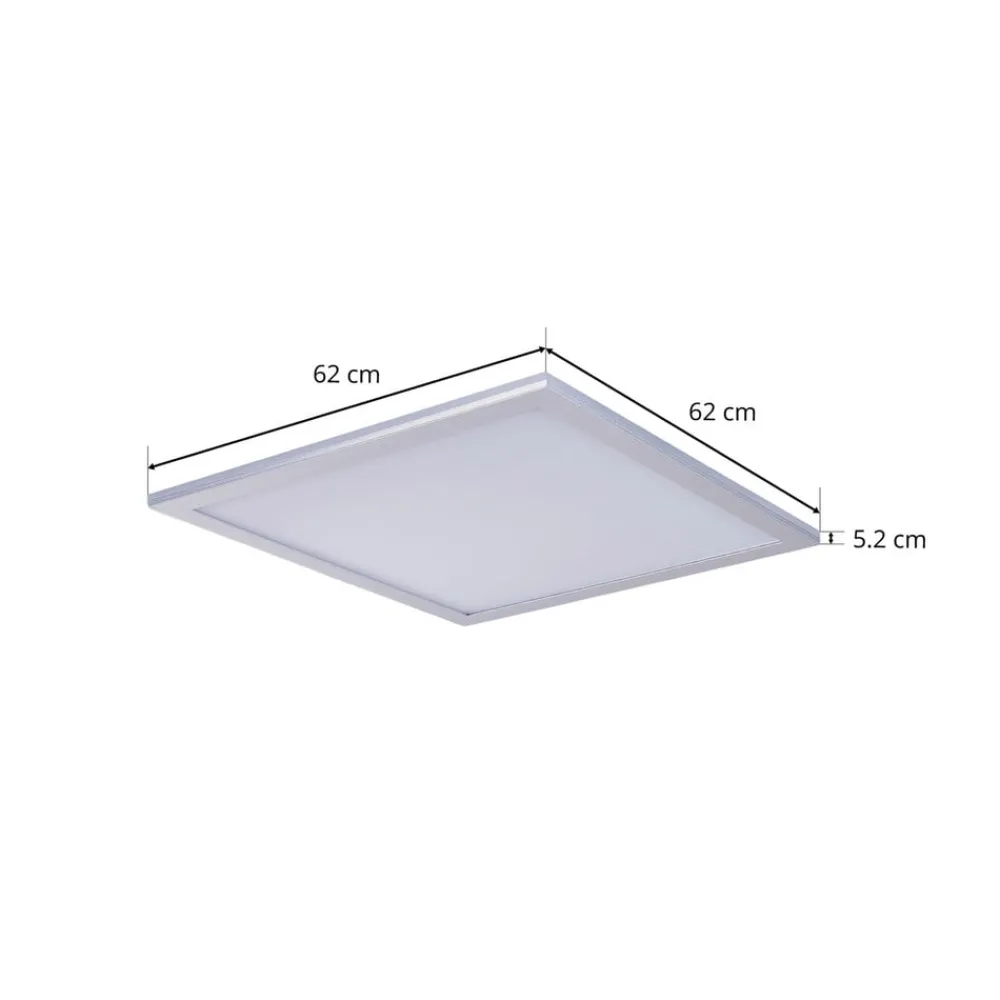 Lindby Arbejdsrum/Kontor|Gang>LED-panel Livel, 4000K, 62 cm x 62 cm, sølv, metal