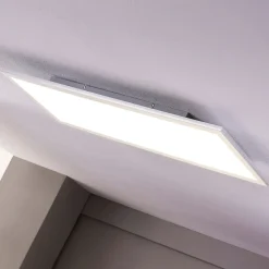 Lindby LED-panel Livel, 4000K, 120cm x 30cm, sølv, metal