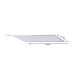 Lindby LED-panel Livel, 4000K, 120cm x 30cm, sølv, metal