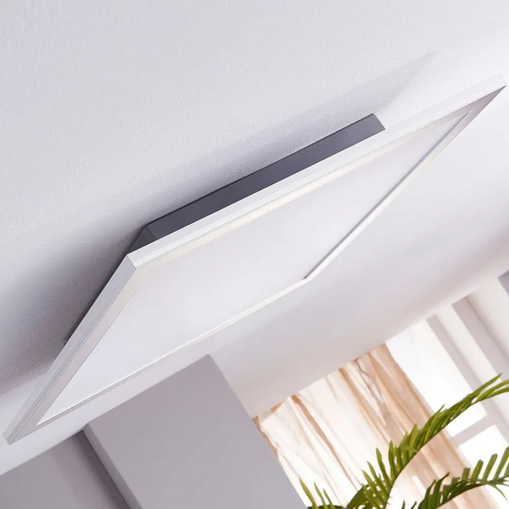 LED-panel Livel, sæt med 2, 4.000 K, 40 x 40 cm, sølv^Lindby Sale
