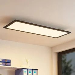Lindby Arbejdsrum/Kontor|Gang>LED-panel Nelios, 80 x 30 cm, 4.000K, sort, metal
