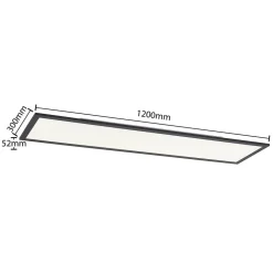LED-panel Nelios, 120 x 30 cm, 4000K, sort, metal^Lindby New