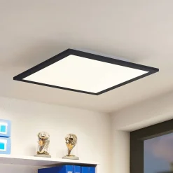 Lindby LED-panel Nelios, 40 x 40 cm, 4.000K, sort, metal