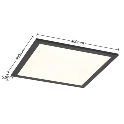 Lindby LED-panel Nelios, 40 x 40 cm, 4.000K, sort, metal