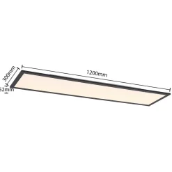 Lindby LED-panel Nelios, 120 x 30 cm, CCT, sort, metal