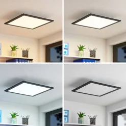 Lindby Arbejdsrum/Kontor|Gang>LED-panel Nelios, 40 x 40 cm, CCT, sort, metal