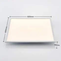 Lindby LED-panel Quais, 60 x 60 cm, hvid, aluminium, 4.000K
