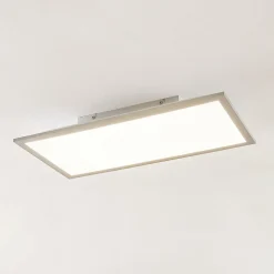 Lindby LED-panel Stenley, 4.000 K, 60 cm x 30 cm, sølv/hvid