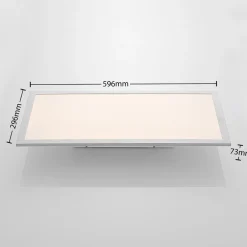 Lindby LED-panel Stenley, 4.000 K, 60 cm x 30 cm, sølv/hvid