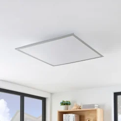 LED-panel Stenley, 4.000 K, 60 cm x 60 cm, sølv/hvid^Lindby