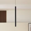 Lindby LED-pendellampe Lumaro, sort, Ø3cm,aluminium,48V,dæmpbar