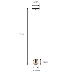 Lindby LED-pendellampe Lumaro, guld, Ø 8 cm, aluminium, 48V, dæmpbar