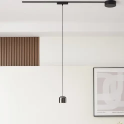 LED-pendellampe Lumaro,sort,Ø8,2cm,aluminium,48V,dæmpbar^Lindby Sale